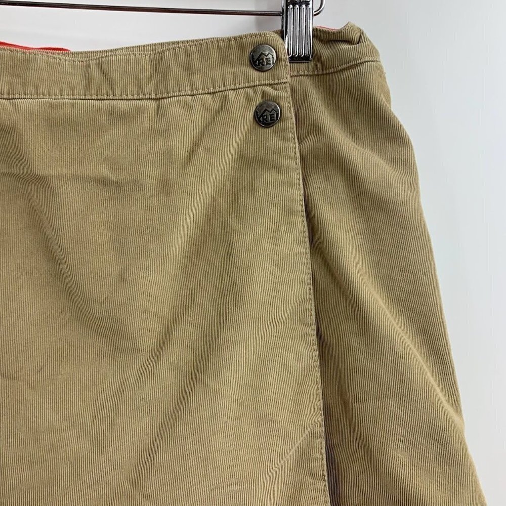 Rei Girls Skirt Mini‎ Corduroy Wrap Brown Lined Snap Button Stretch Size L - Picture 4 of 15